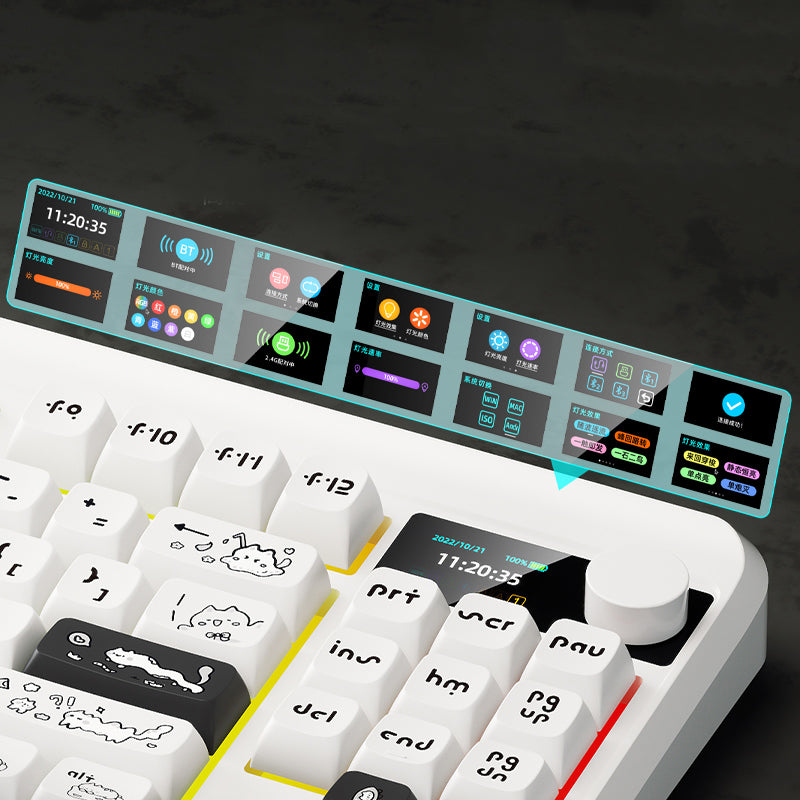 iBlancod YK830 Pro TKL Mechanical Keyboard with Knob & Screen Barebone