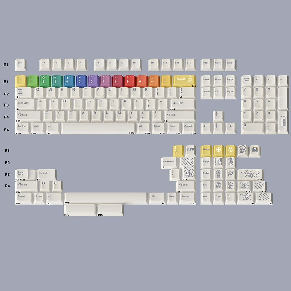 FBB After the Rain Dark/Light Keycap Set, Cherry Profile, Dye Sub PBT Key Cap