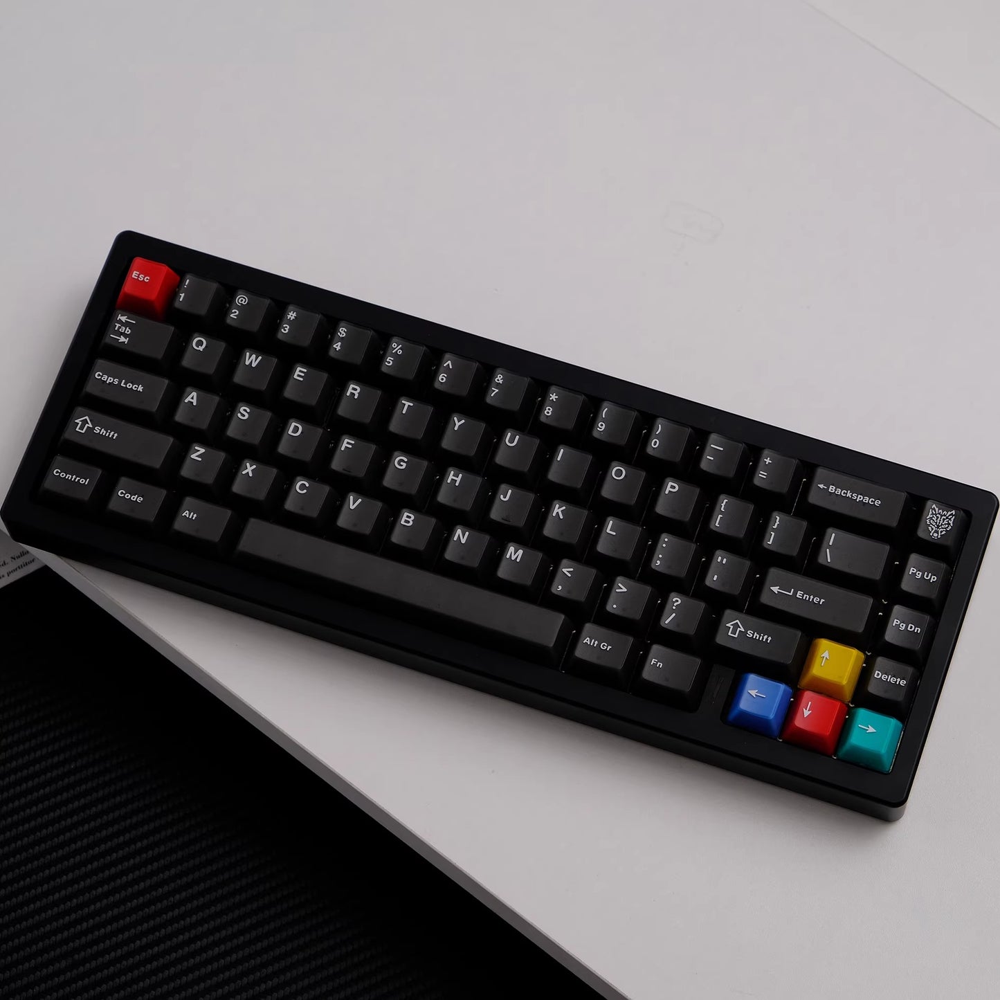 Minimalist Black Semi-Transparent Keycap Set, Cherry Profile, Double Shot ABS Key Cap
