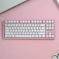 Aifei Pink on White (POW) Keycap Set, Cherry Profile, Double Shot ABS Key Cap