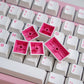 Aifei Pink on White (POW) Keycap Set, Cherry Profile, Double Shot ABS Key Cap