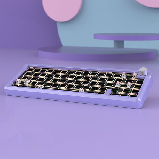 HJS AL65 Aluminum Wired Mechanical Keyboard Barebone - Purple