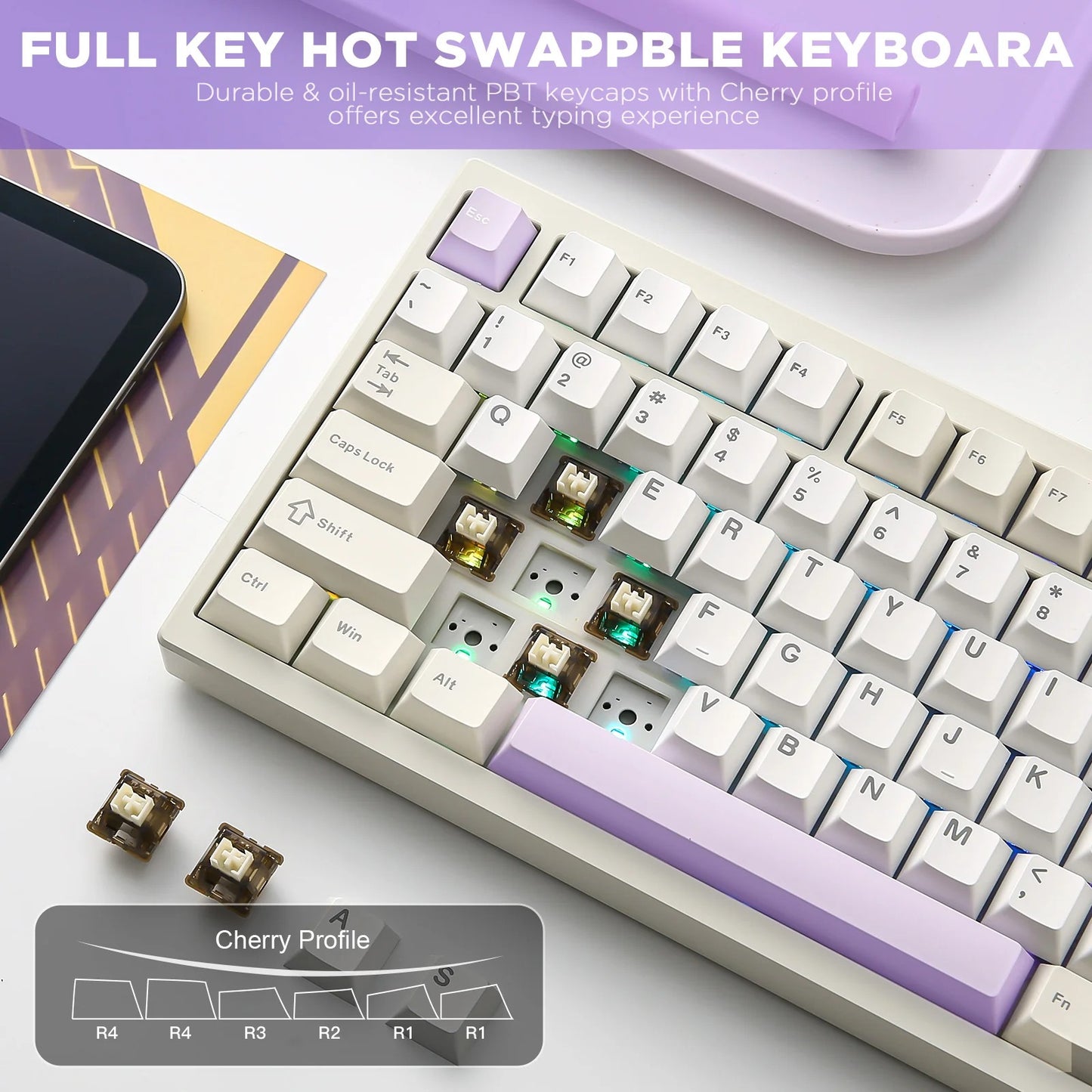 Yunzii AL80 QMK/VIA Aluminum LCD Mechanical Keyboard