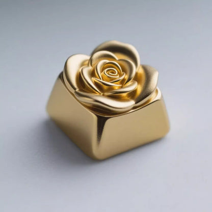 Rose Genuine Silver Artisan Keycap