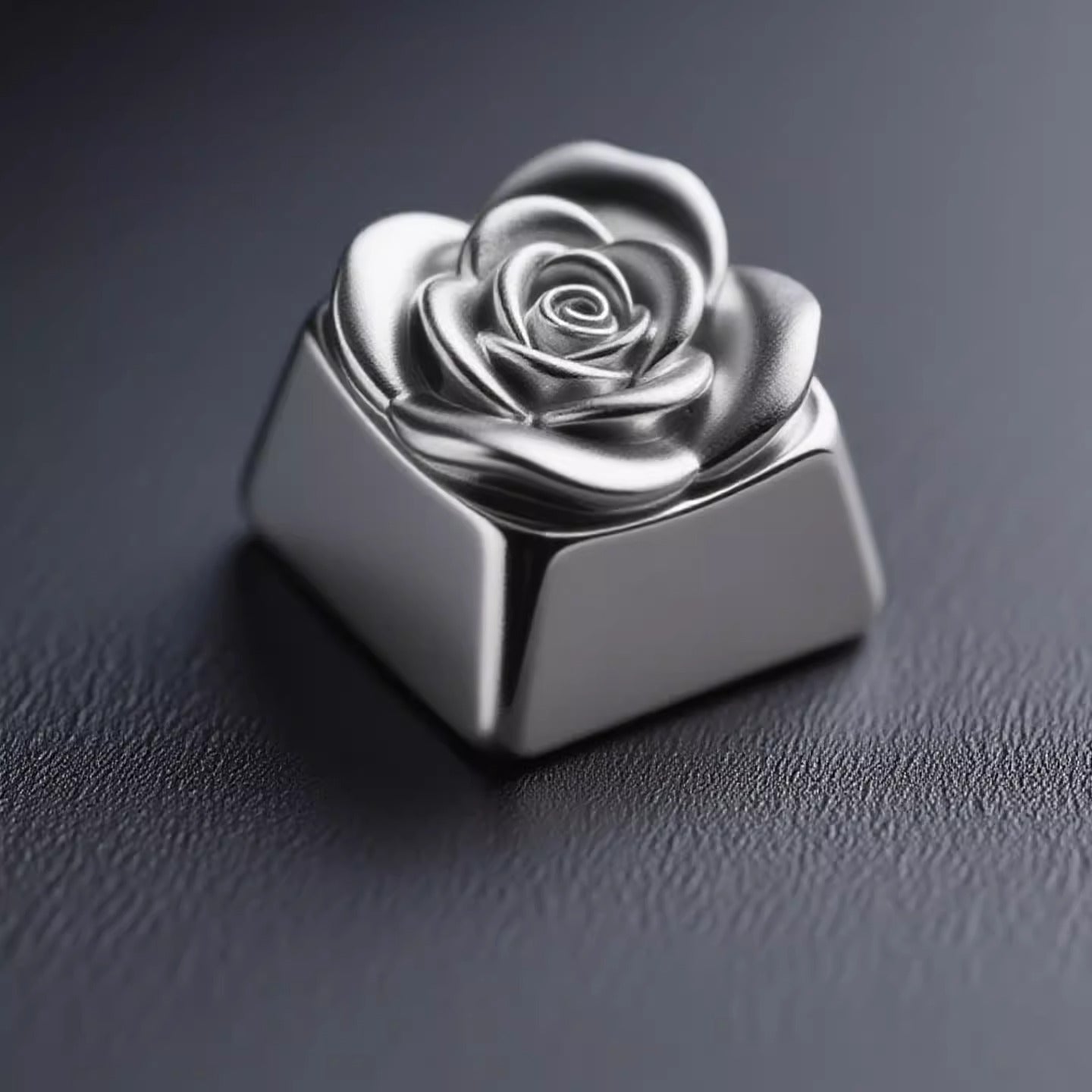 Rose Genuine Silver Artisan Keycap