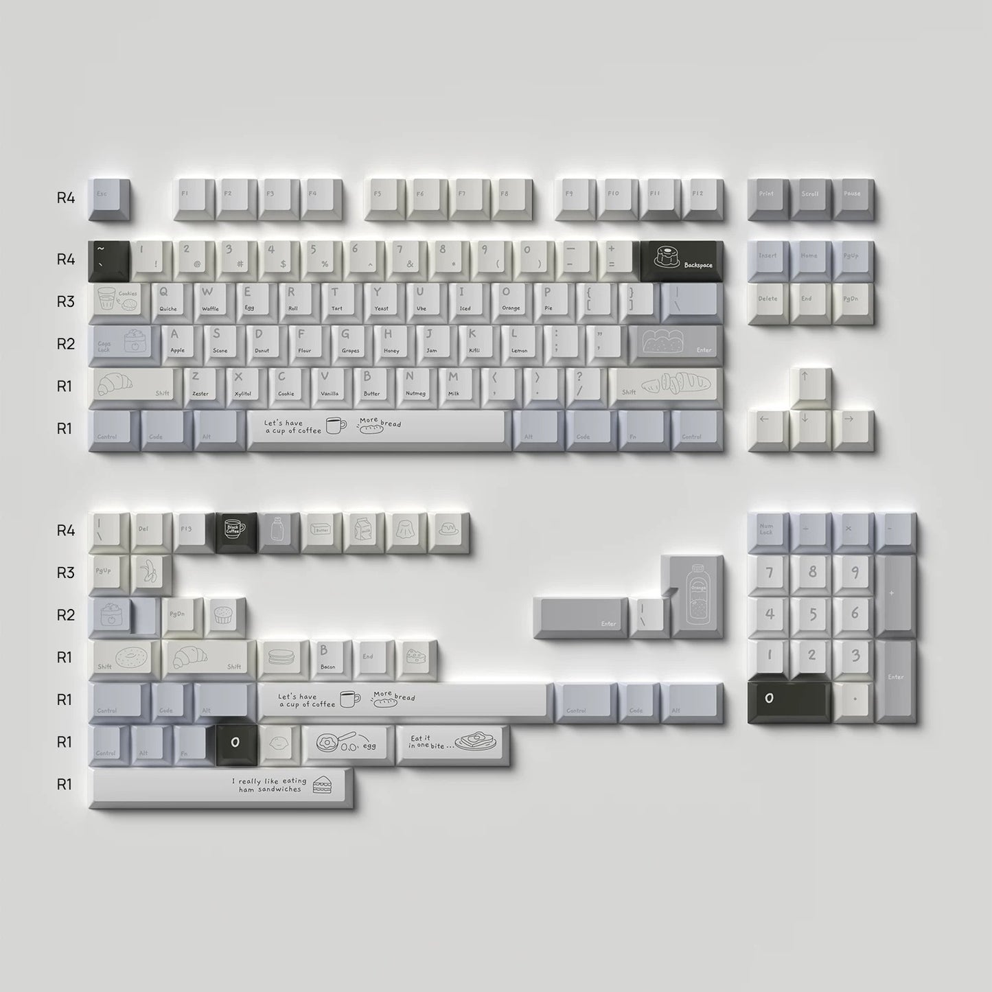 Baker's Diary Cute Keycap Set, Cherry Profile, Dye Sub PBT