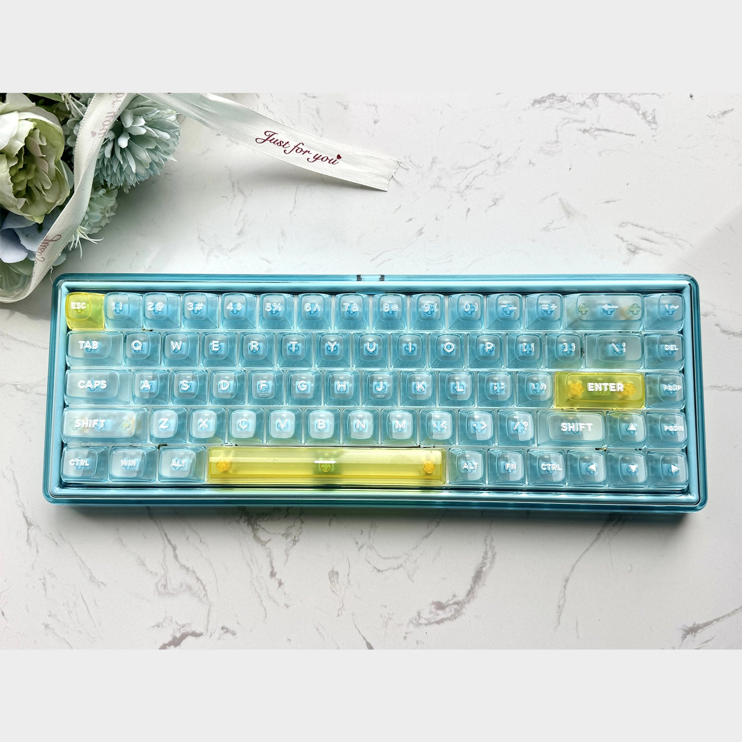 Ainbell Base68 Ocean Blue Themed Cute Custom Design Keyboard