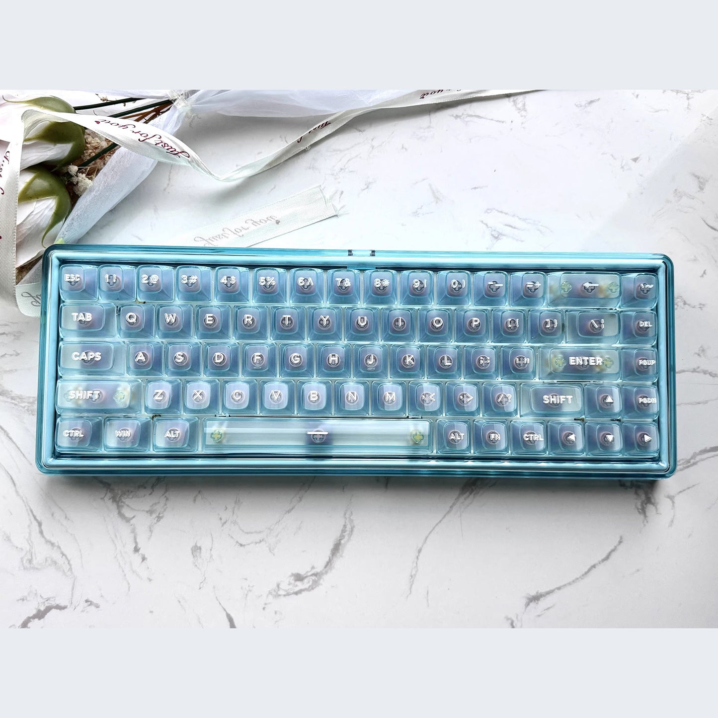 Ainbell Base68 Ocean Blue Themed Cute Custom Design Keyboard
