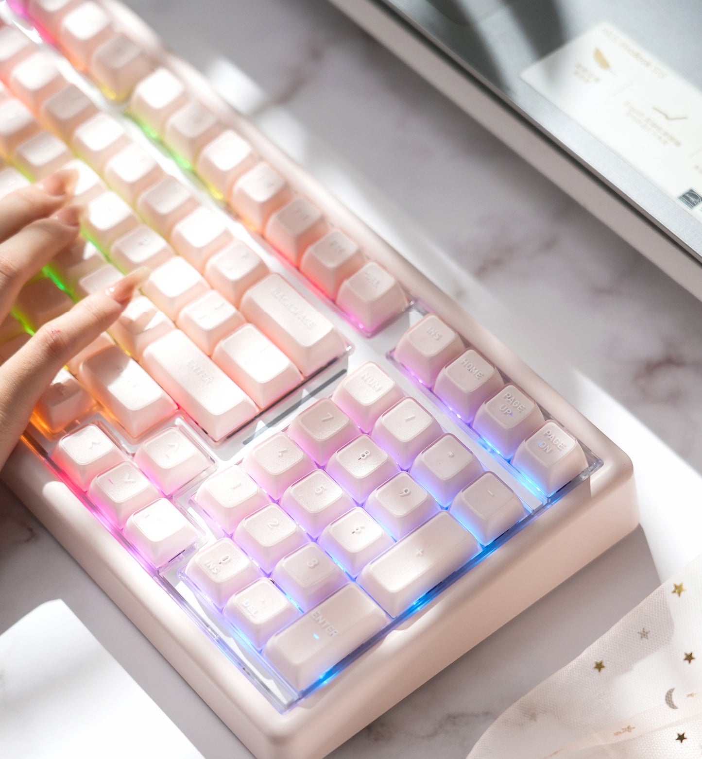 Ainbell Base99 (Baby Pink) Cute Custom Design Keyboard