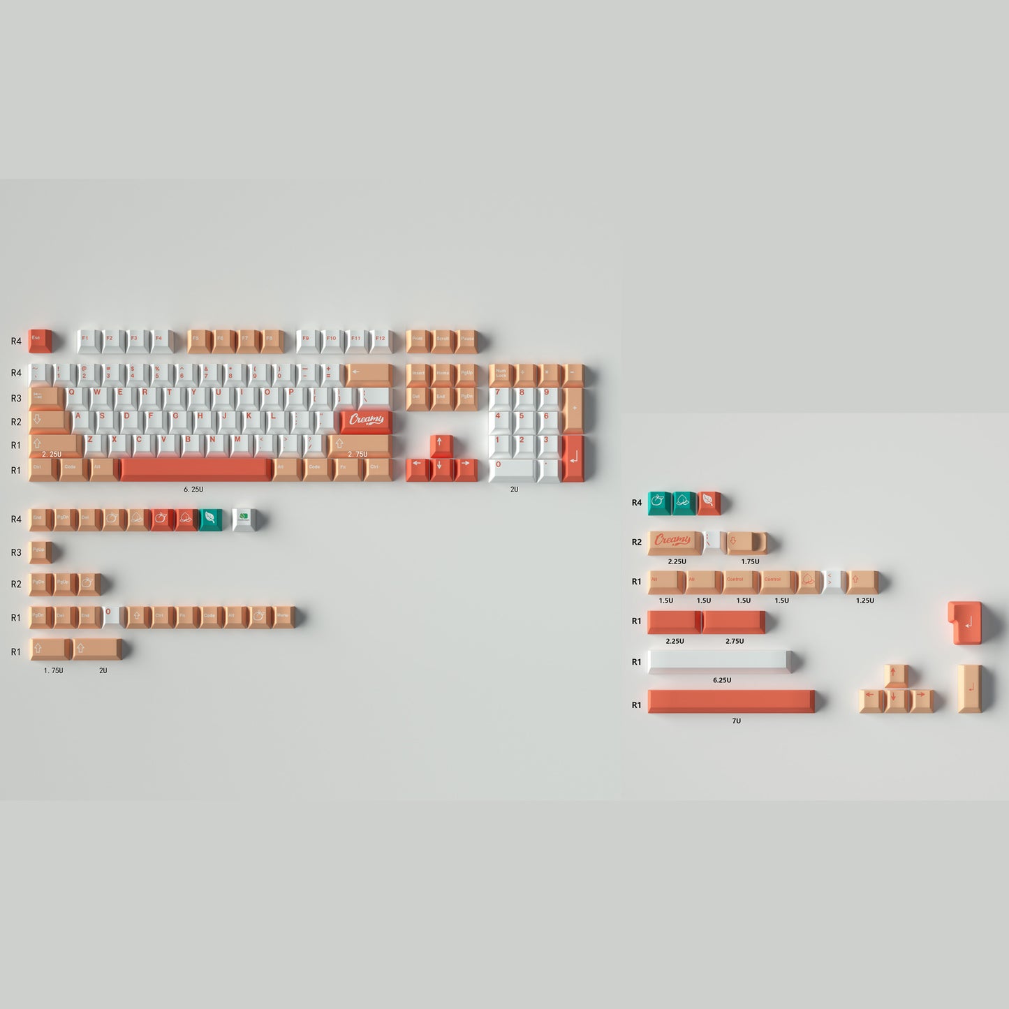 GMK Peaches Cream Keycap Set, Cherry Profile, Dye Sub PBT Key Cap