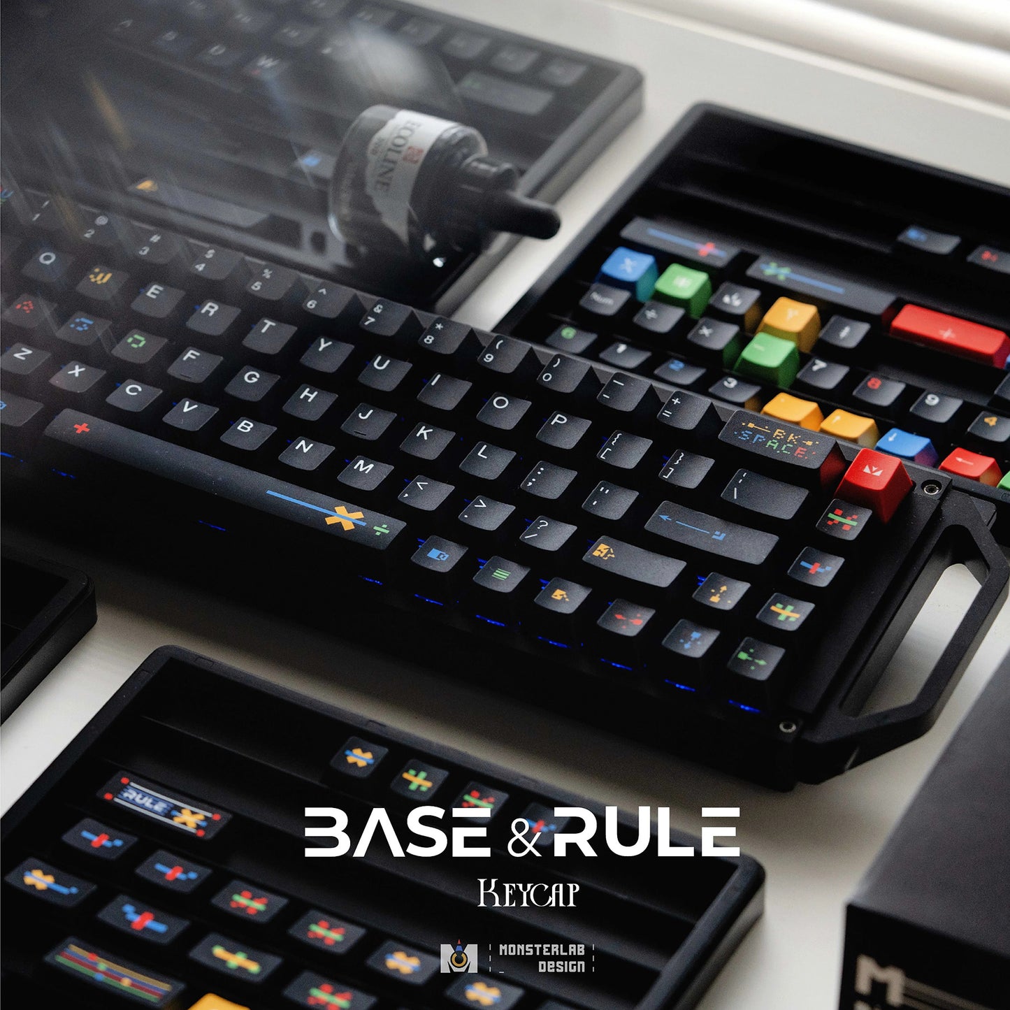 MonsterLab Base & Rule Keycap Set, Cherry Profile, Dye Sub PBT