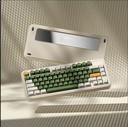 Bear75V2 Aluminum Mechanical Keyboard Barebone with Screen - Cream