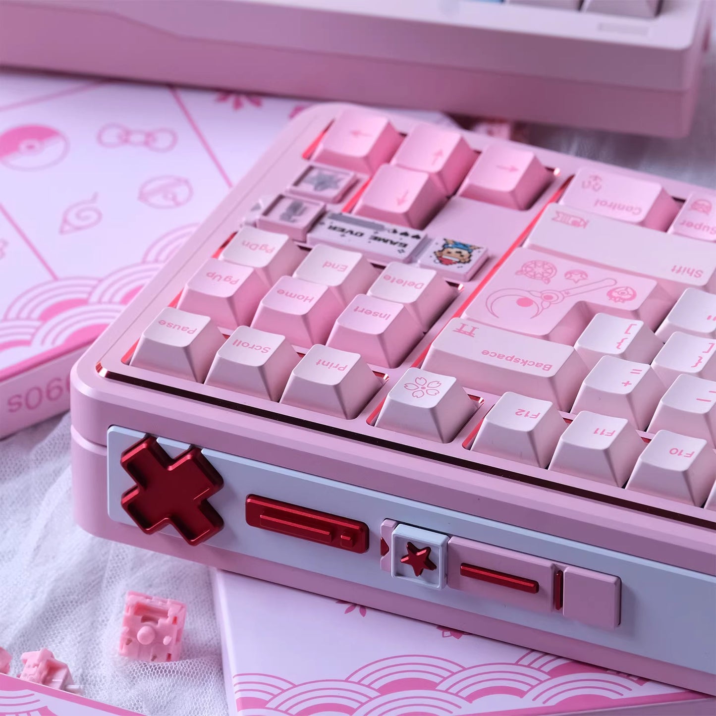80Retros Blush 1990s Pink Keycap Set, Cherry Profile, PBT Key Cap Set