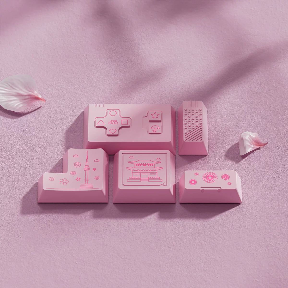 80Retros Blush 1990s Pink Keycap Set, Cherry Profile, PBT Key Cap Set