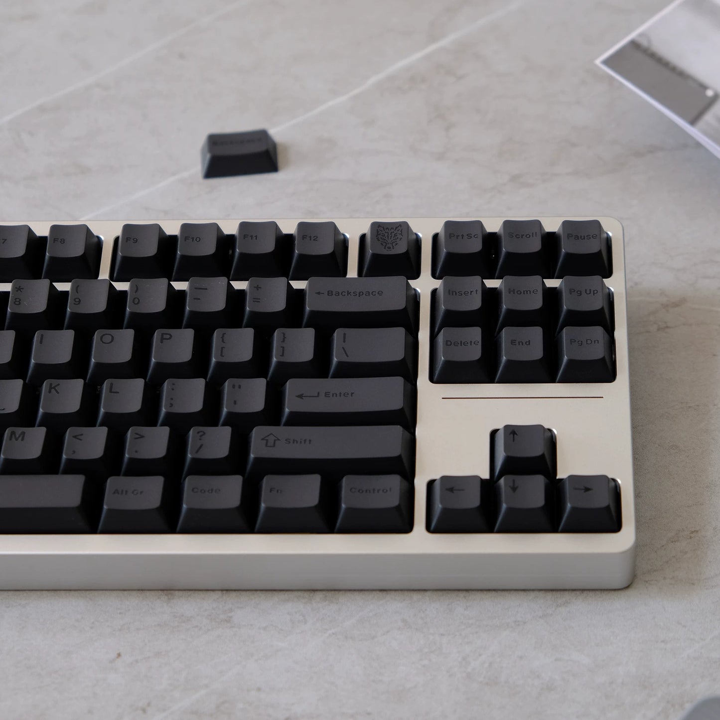 Black on Black Keycap Set, Cherry Profile, Double Shot ABS