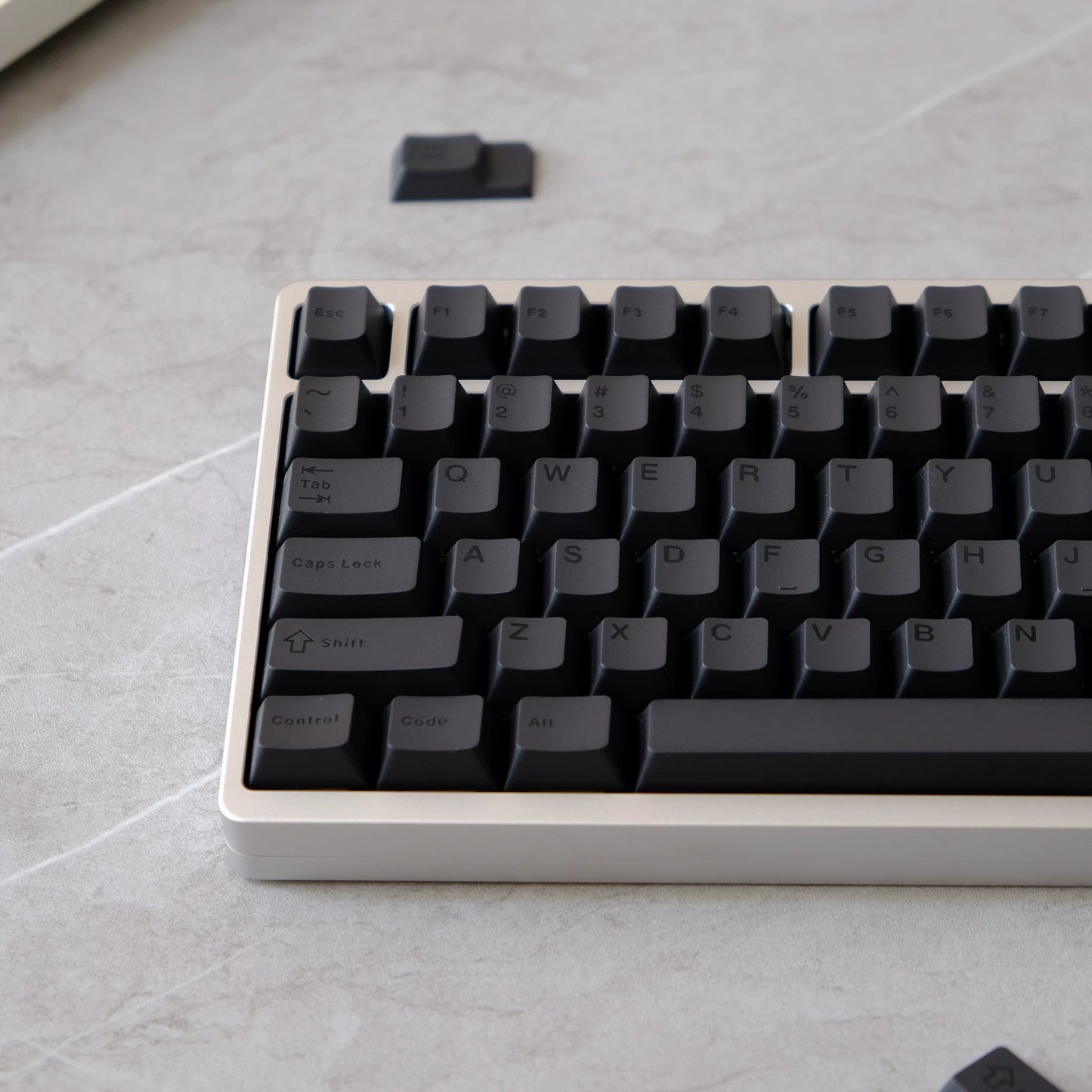 Black on Black Keycap Set, Cherry Profile, Double Shot ABS