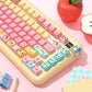Bread Puppy (Pink/Yellow) Cute Keycap Set, MDA/Cherry Profile, PBT Dye Sub Key Cap