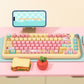 Bread Puppy (Pink/Yellow) Cute Keycap Set, MDA/Cherry Profile, PBT Dye Sub Key Cap