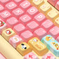 Bread Puppy (Pink/Yellow) Cute Keycap Set, MDA/Cherry Profile, PBT Dye Sub Key Cap