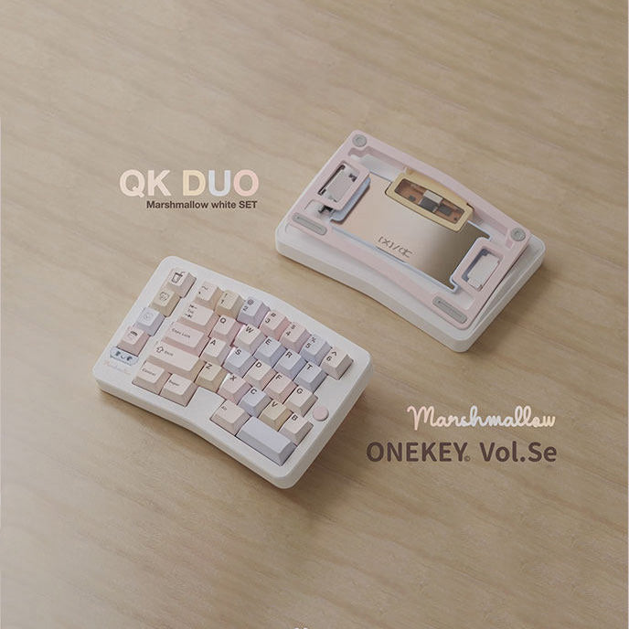 QK x ONEKEY Bubble Tea Marshmallow Keycap Set, Cherry Profile, Dye