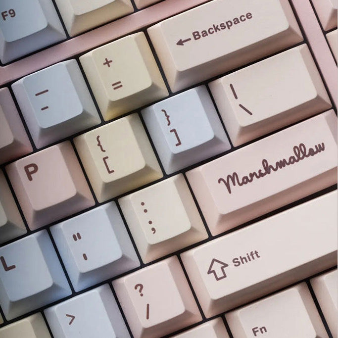 QK x ONEKEY Bubble Tea Marshmallow Keycap Set, Cherry Profile, Dye