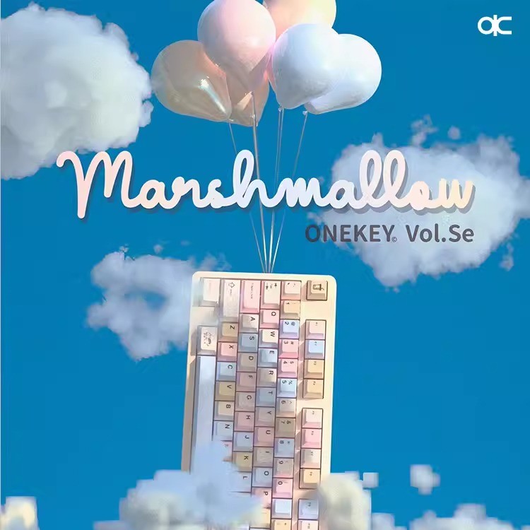 QK x ONEKEY Bubble Tea Marshmallow Keycap Set, Cherry Profile, Dye Sub PBT Key Cap