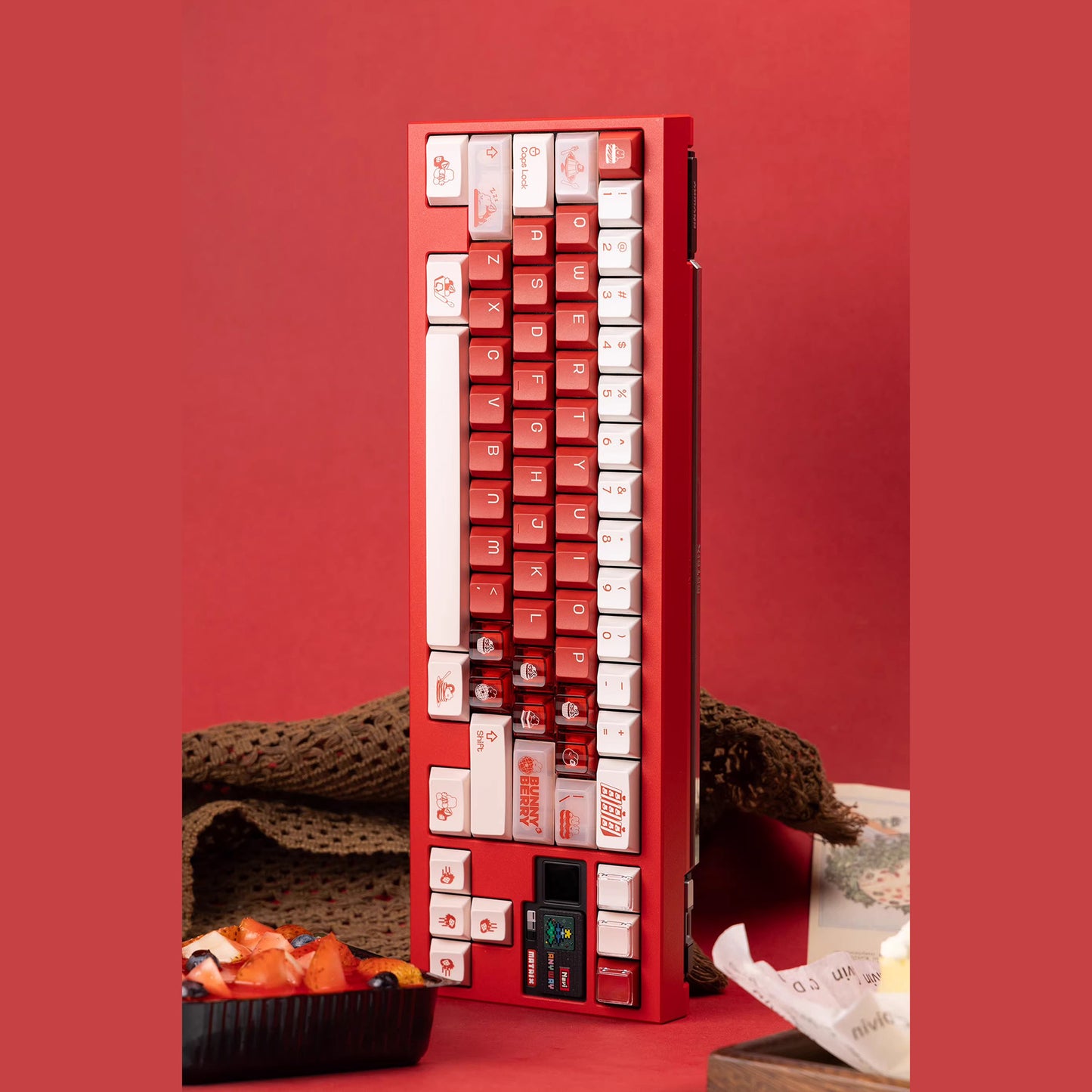 Bunny Berry Cute Keycap Set, Cherry Profile, Dye Sub PBT + PC Transparent Key Caps