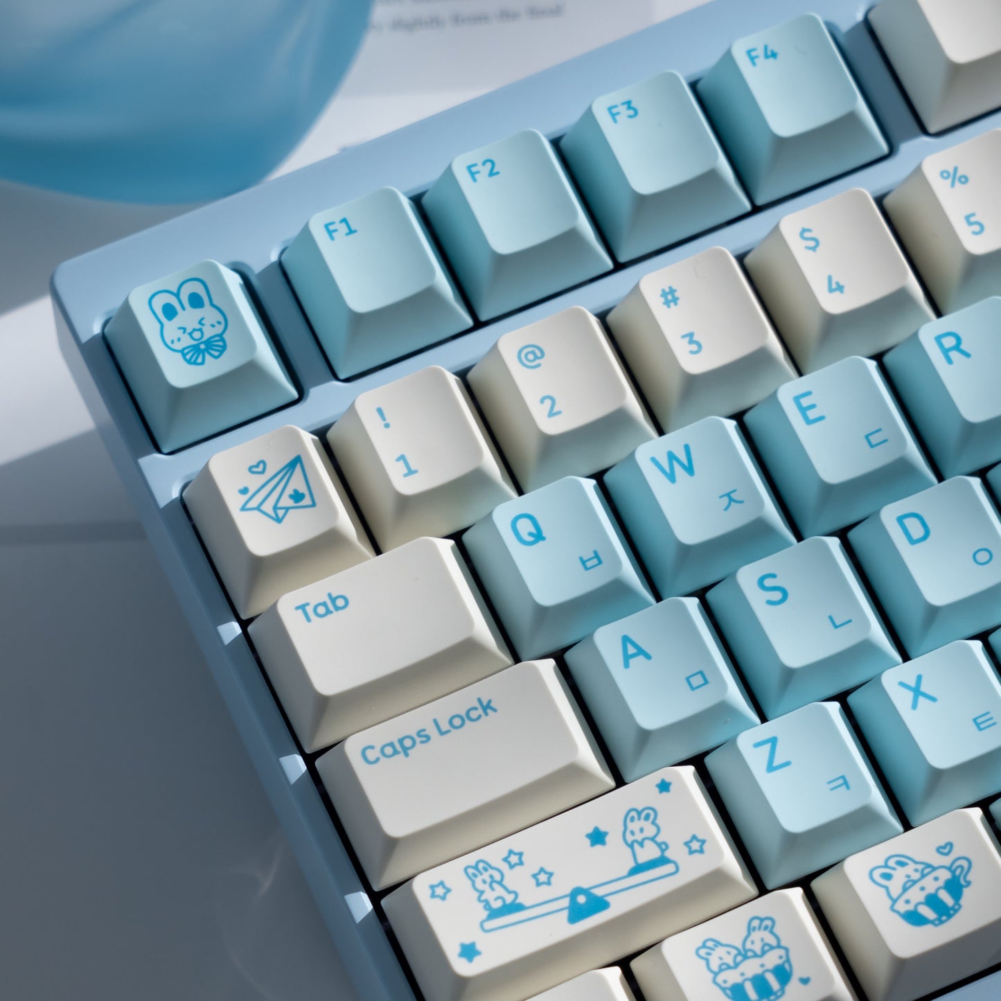 Bunny Holiday Cute Keycap Set, Cherry Profile, Dye Sub PBT Key Cap