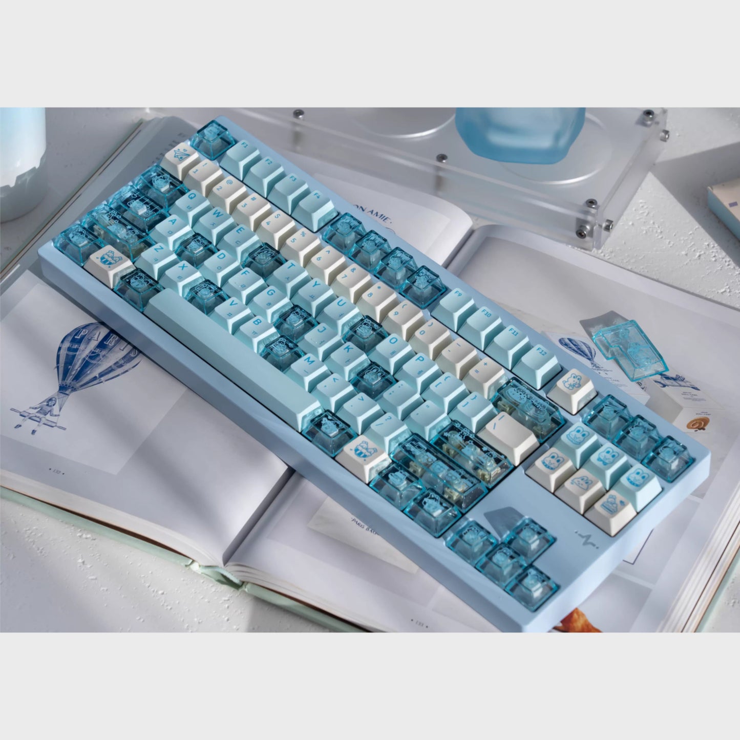 Bunny Holiday Cute Keycap Set, Cherry Profile, Dye Sub PBT Key Cap