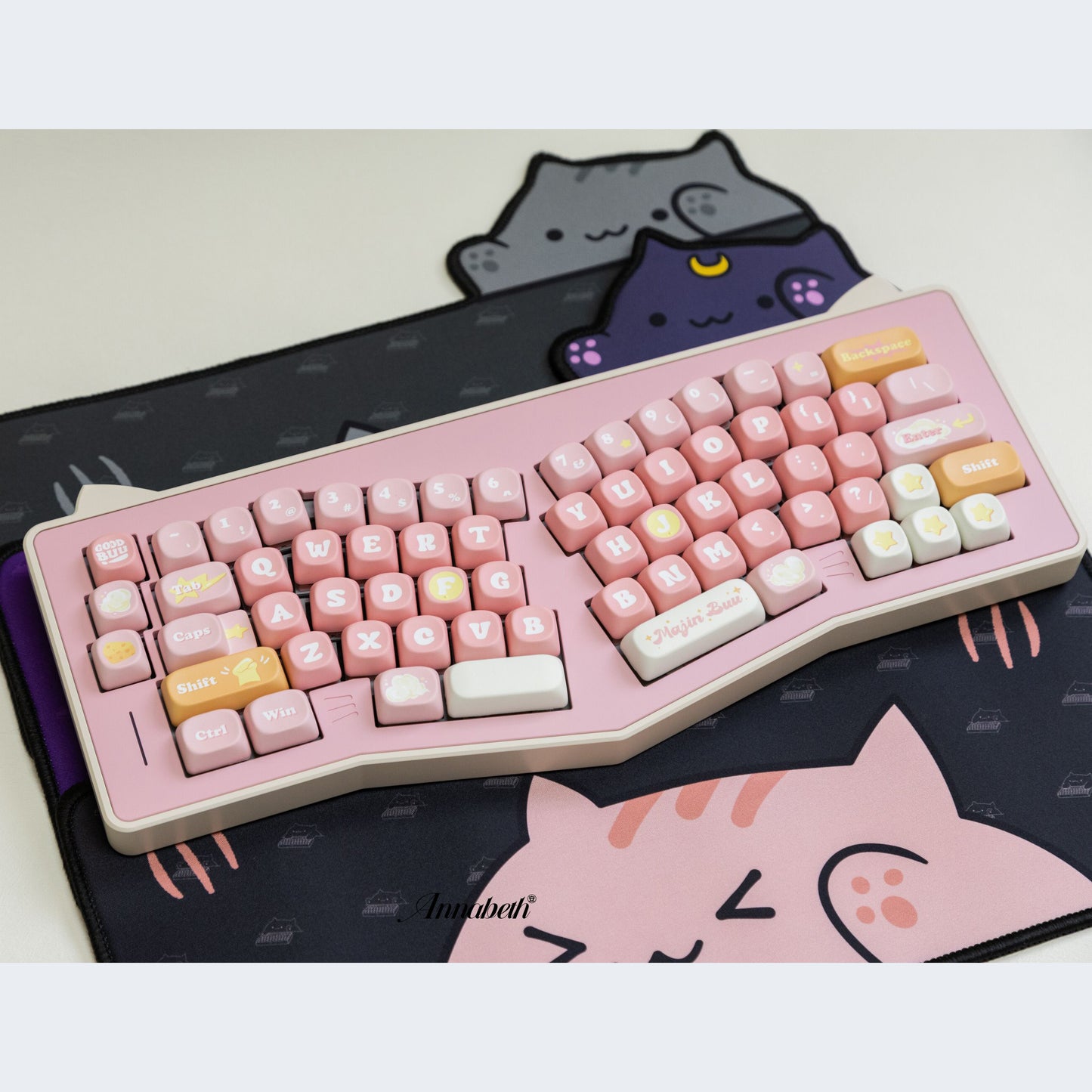 Majin Buu (Pink) Cute Keycap Set, MOA/Cherry Profile, PBT Dye Sub Key Cap