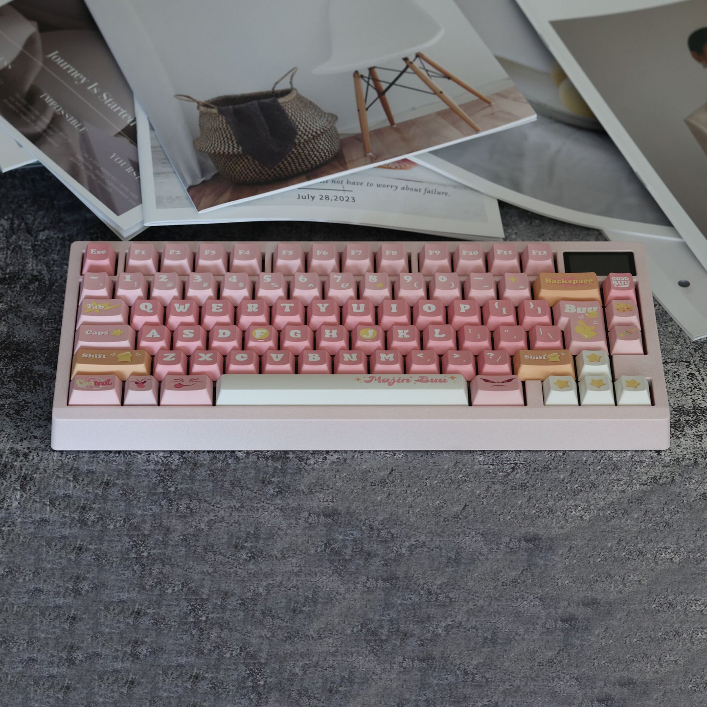 Majin Buu (Pink) Cute Keycap Set, MOA/Cherry Profile, PBT Dye Sub Key Cap