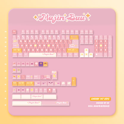 Majin Buu (Pink) Cute Keycap Set, MOA/Cherry Profile, PBT Dye Sub Key Cap