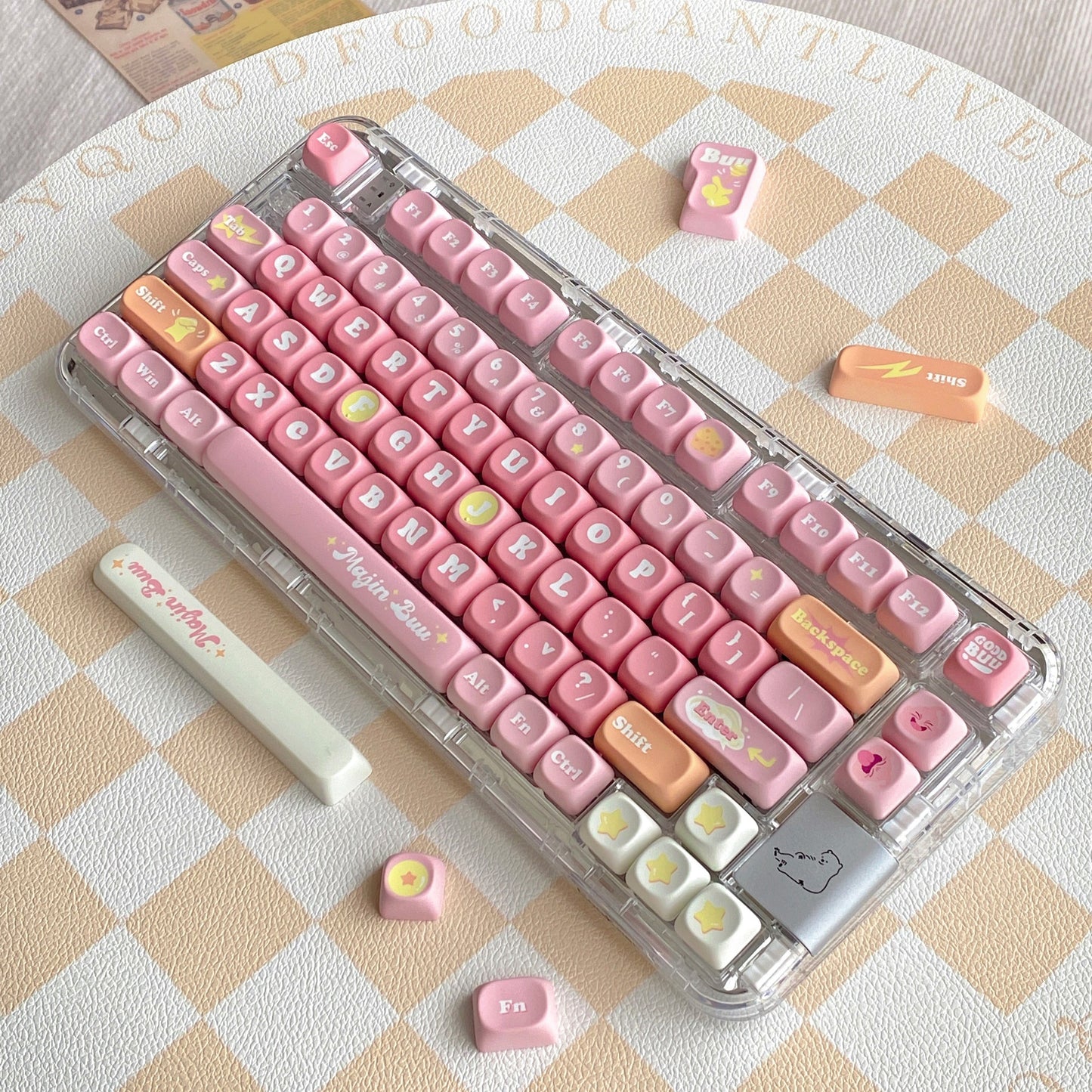Majin Buu (Pink) Cute Keycap Set, MOA/Cherry Profile, PBT Dye Sub Key Cap