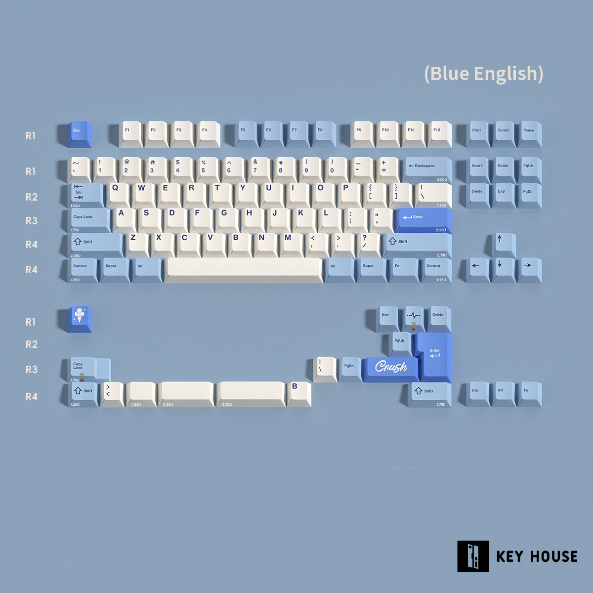Keyhouse Crush 80 Theme Keycap Set, Cherry Profile, Dye Sub PBT Key Cap