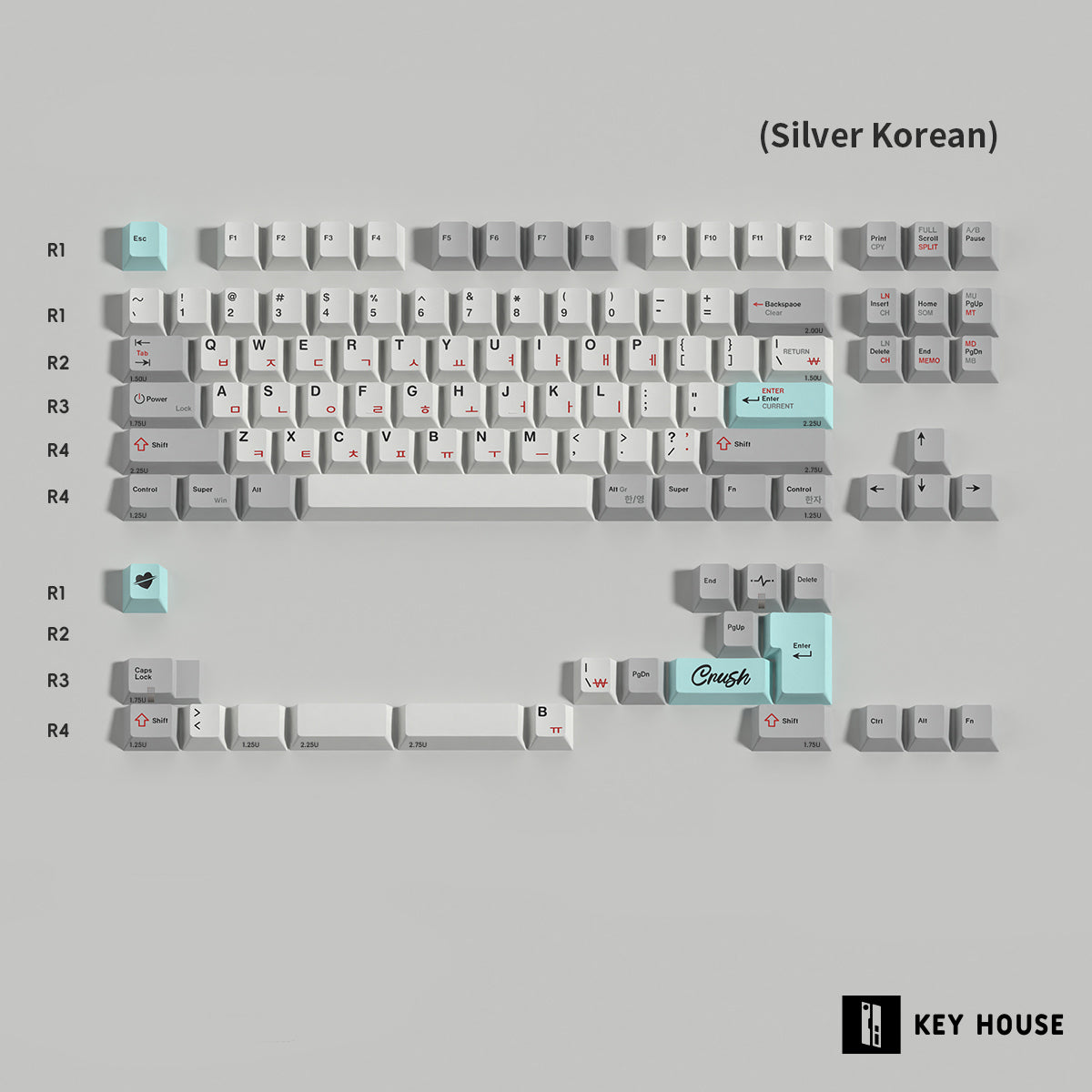 Keyhouse Crush 80 Theme Keycap Set, Cherry Profile, Dye Sub PBT Key Cap