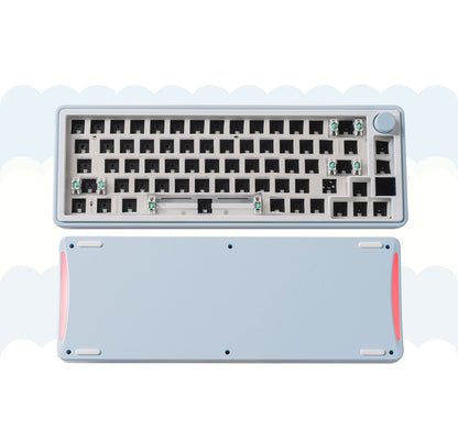 Candy65 Cute Mechanical Keyboard with Media Knob and Screen Barebone