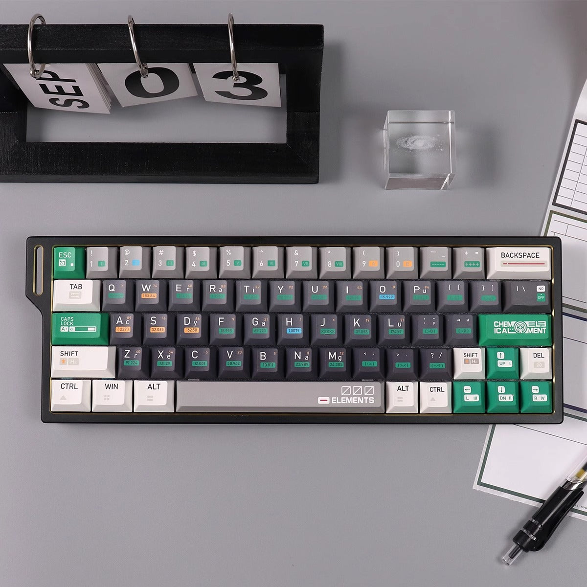 Chemical Elements Keycap Set, Cherry Profile, Dye Sub PBT Key Cap