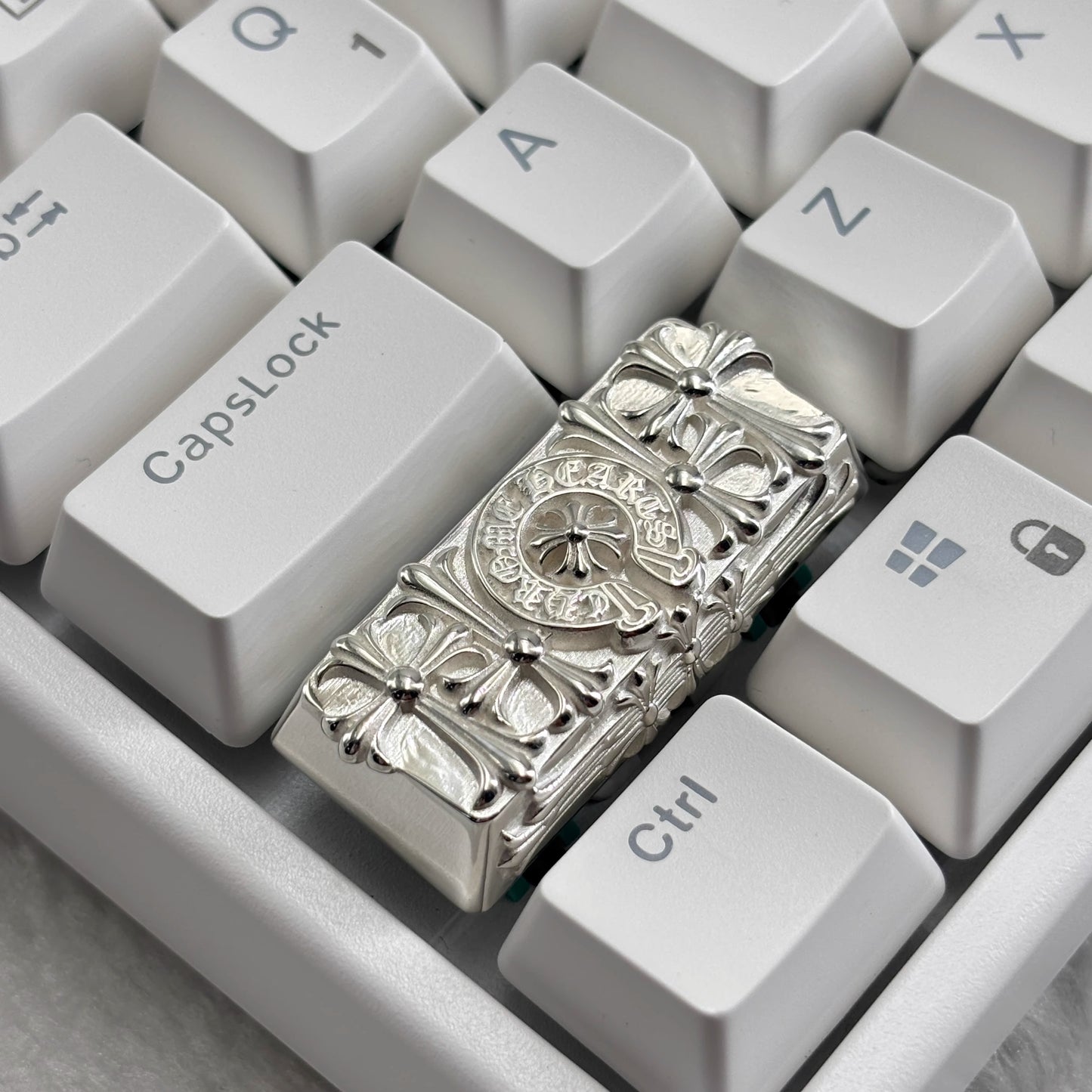 Chrome Hearts Style Genuine Silver Keycap