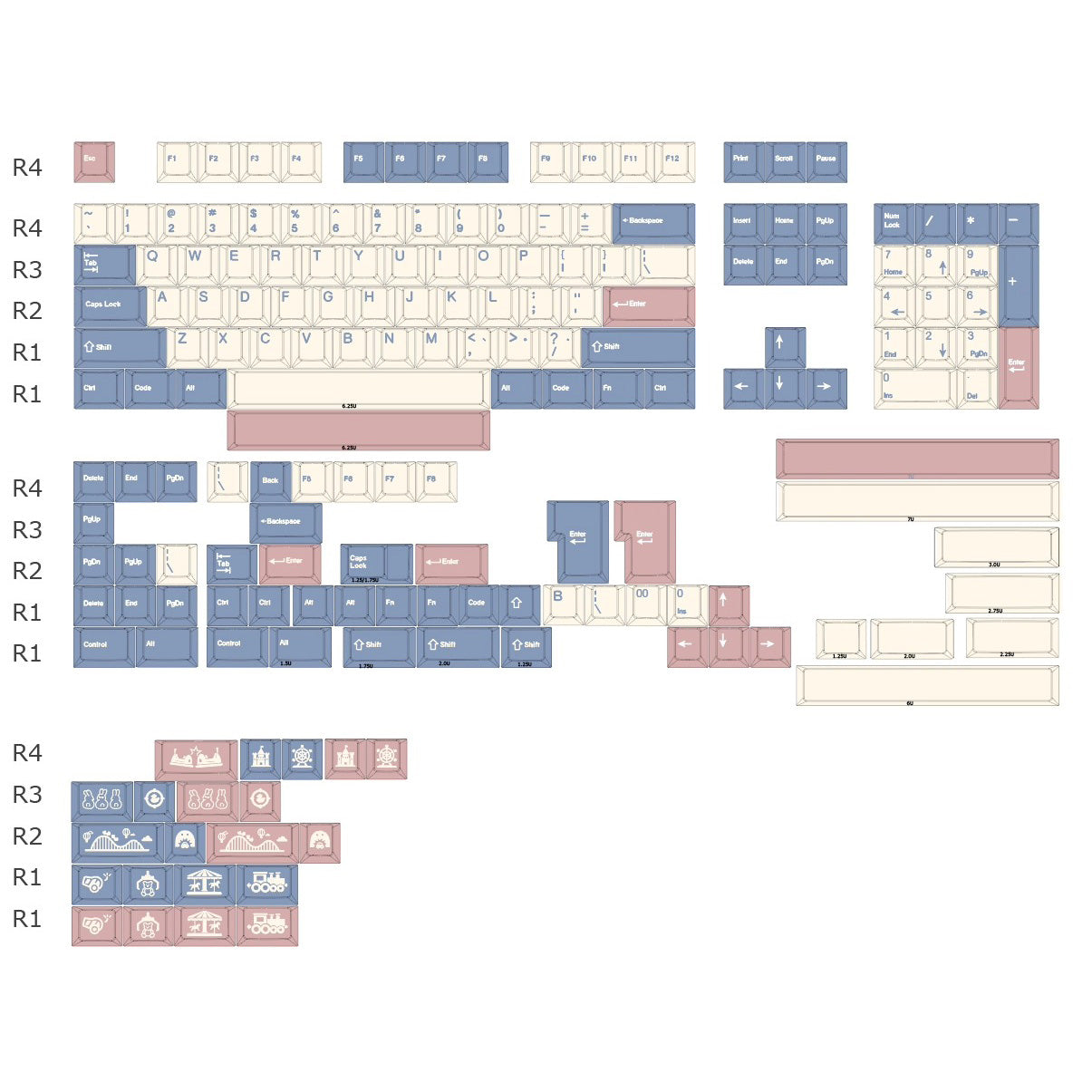Circus Keycap Set, Cherry Profile, PBT Dye Sub Key Cap