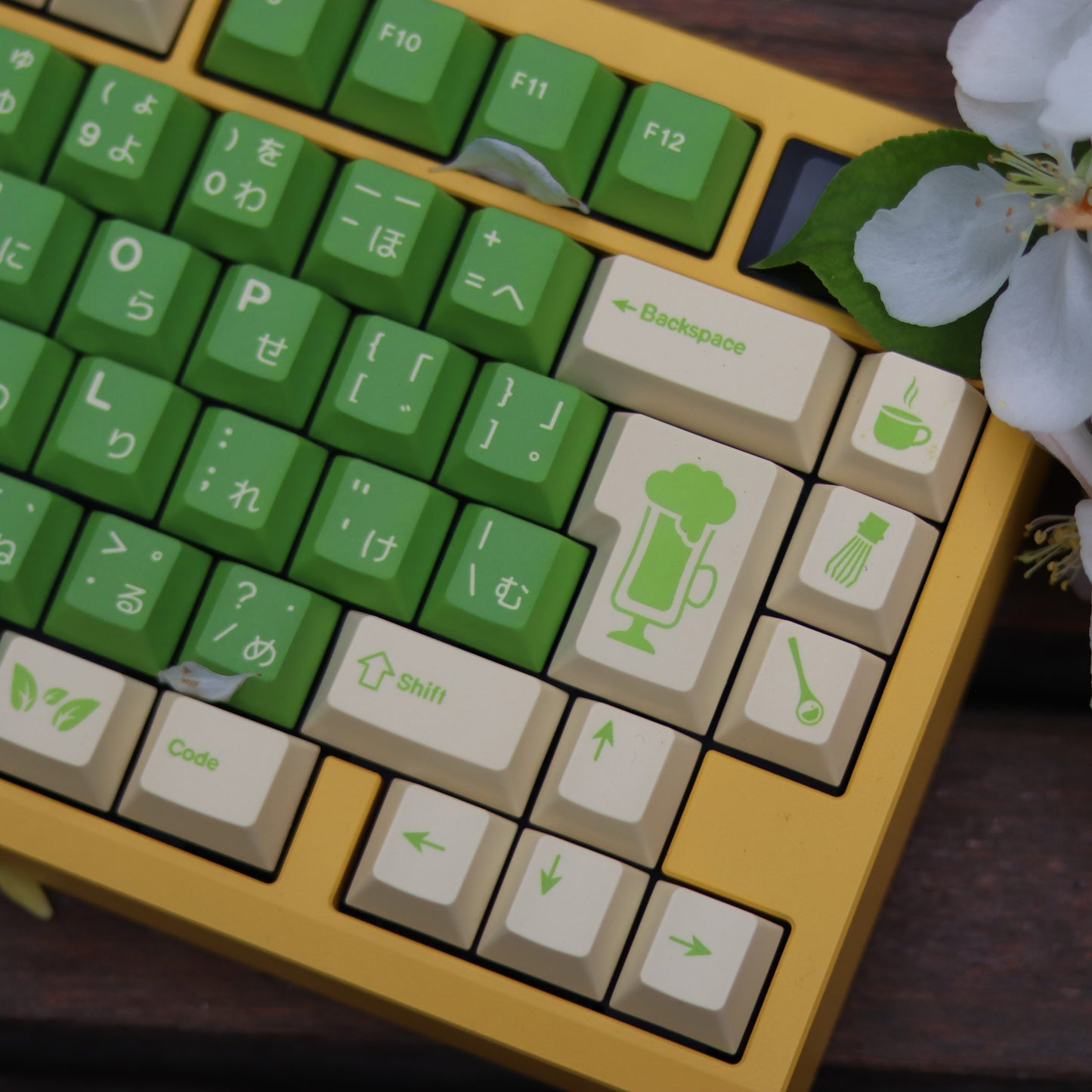 GMK Cream Matcha Keycap Set, Cherry Profile, Dye Sub PBT Key Cap