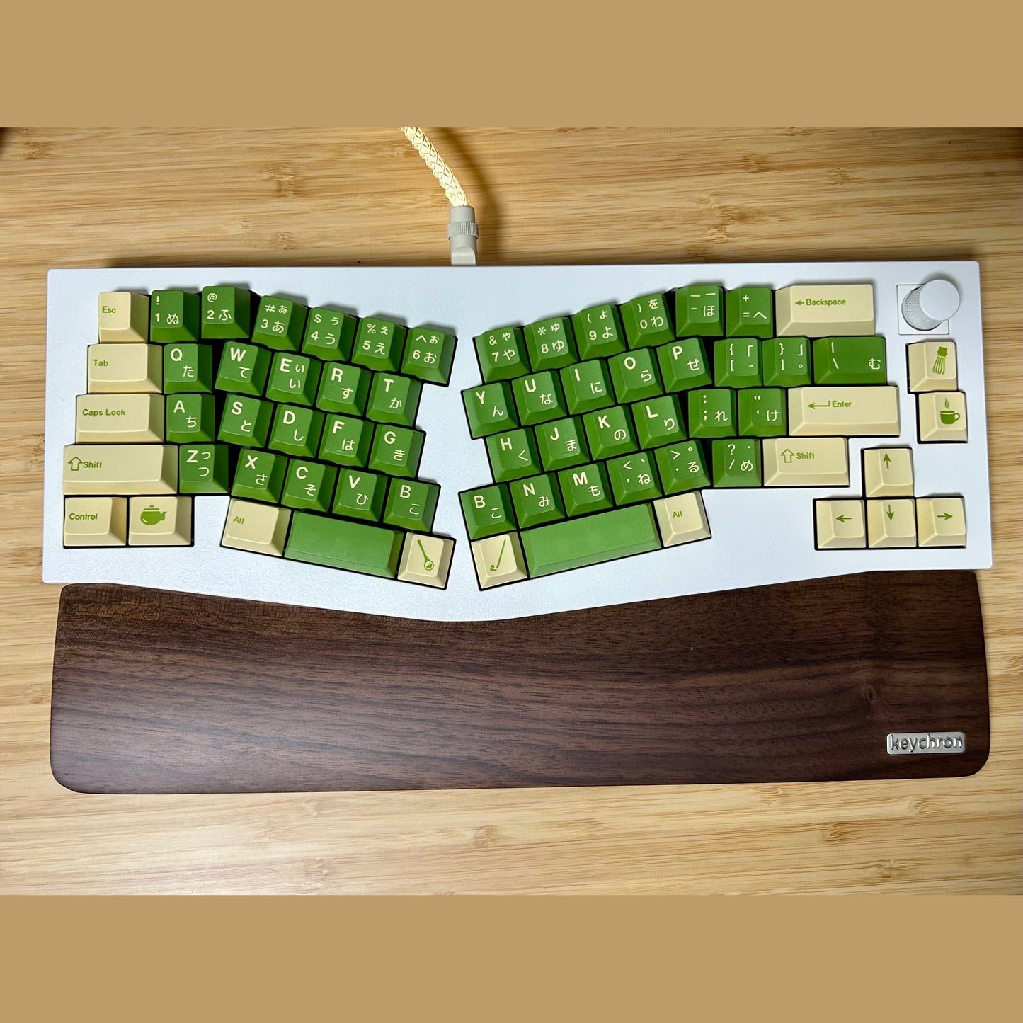 GMK Cream Matcha Keycap Set, Cherry Profile, Dye Sub PBT Key Cap