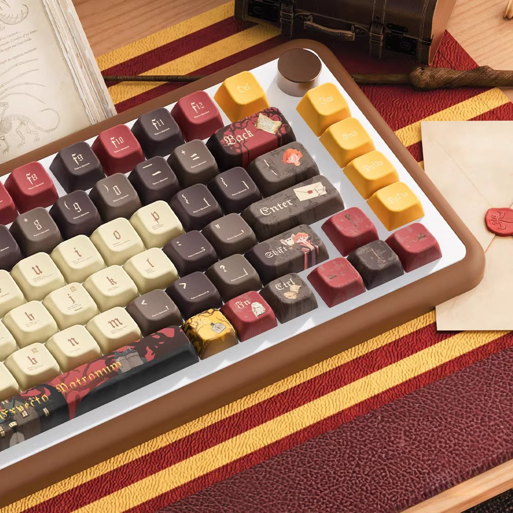 Gryffindor (Brown) Cute Keycap Set, MDA/Cherry Profile, PBT Dye Sub Key Cap