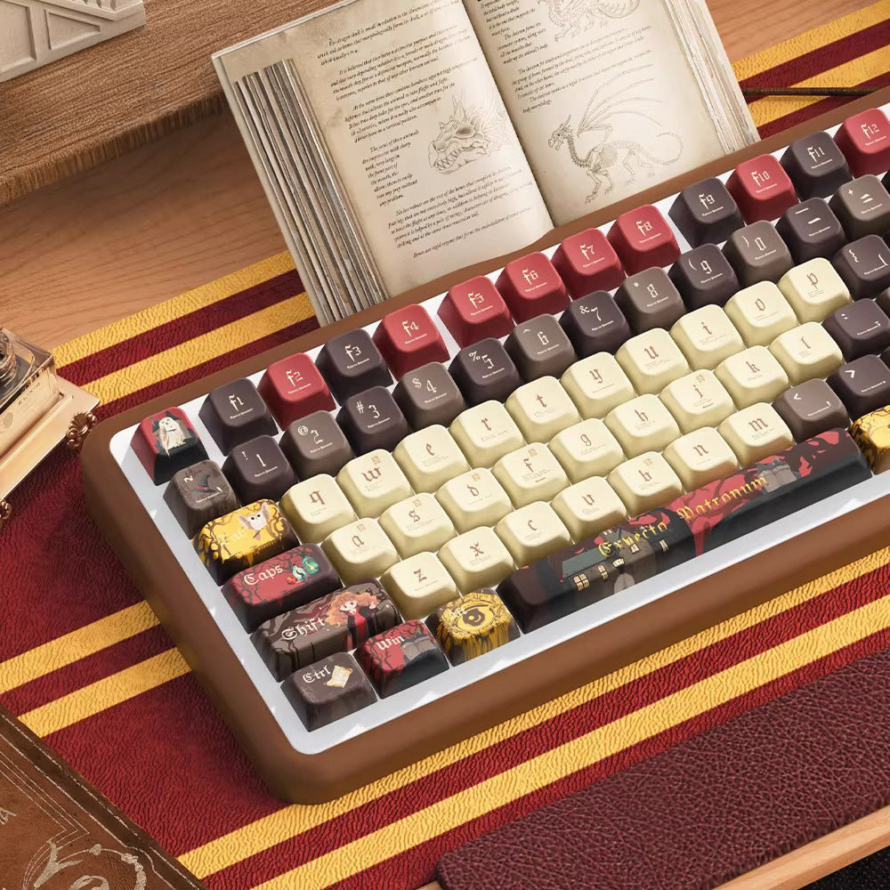 Gryffindor (Brown) Cute Keycap Set, MDA/Cherry Profile, PBT Dye Sub Key Cap