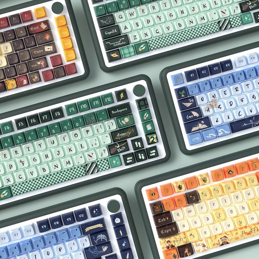 Slytherin (Green) Cute Keycap Set, MDA/Cherry Profile, PBT Dye Sub Key Cap