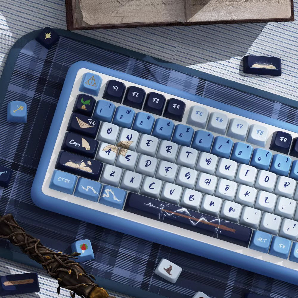 Ravenclaw (Blue) Cute Keycap Set, MDA/Cherry Profile, PBT Dye Sub Key Cap