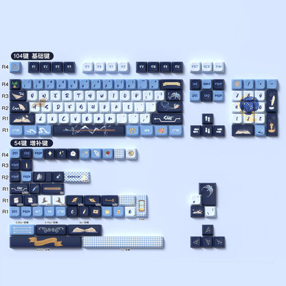 Ravenclaw (Blue) Cute Keycap Set, MDA/Cherry Profile, PBT Dye Sub Key Cap