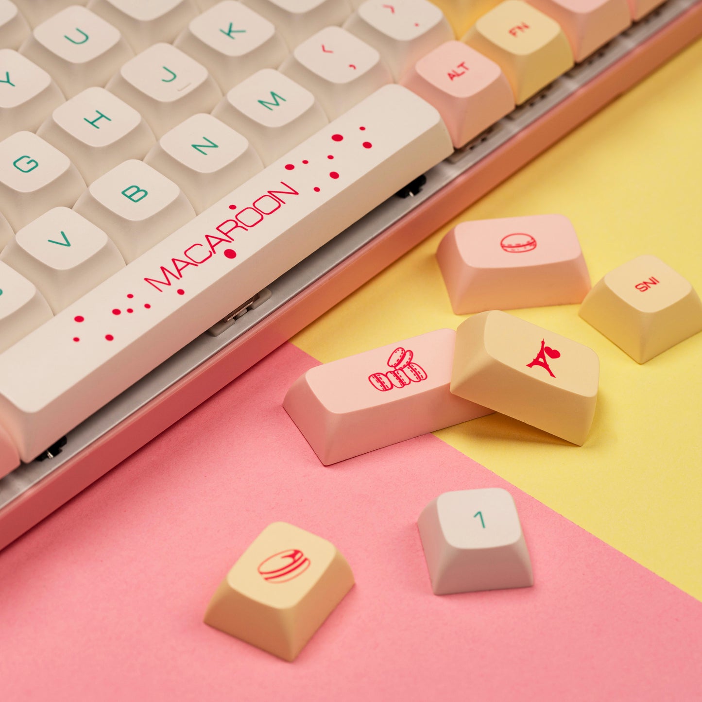 Macaron Keycap Set, XDA Profile, PBT Dye Sub Key Cap