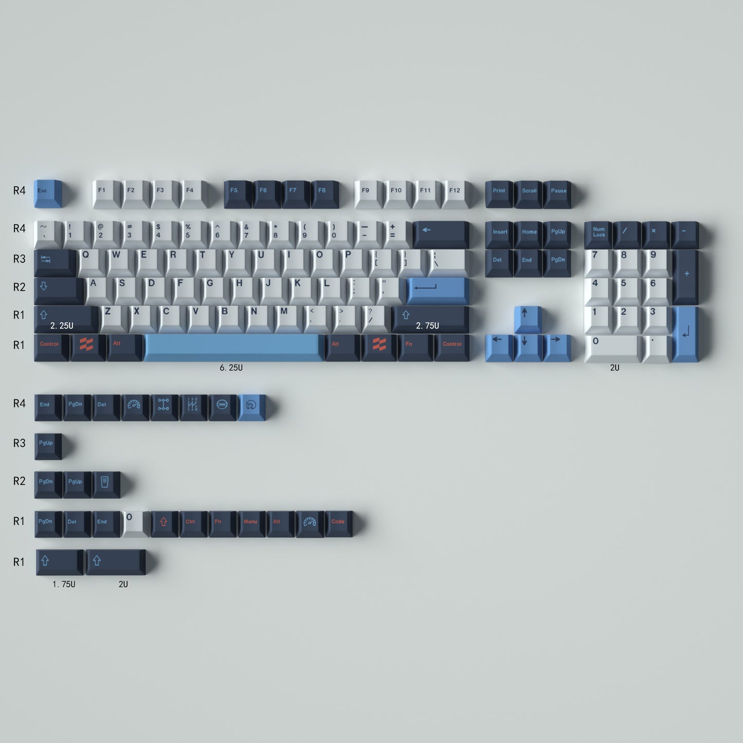 GMK Trackday Keycap Set, Cherry Profile, Dye Sub PBT Key Cap
