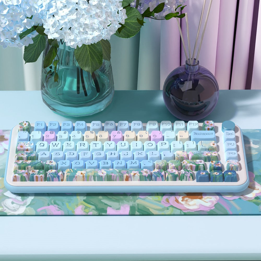 Daisy (Blue) Cute Keycap Set, MDA/Cherry Profile, PBT Dye Sub Key Cap