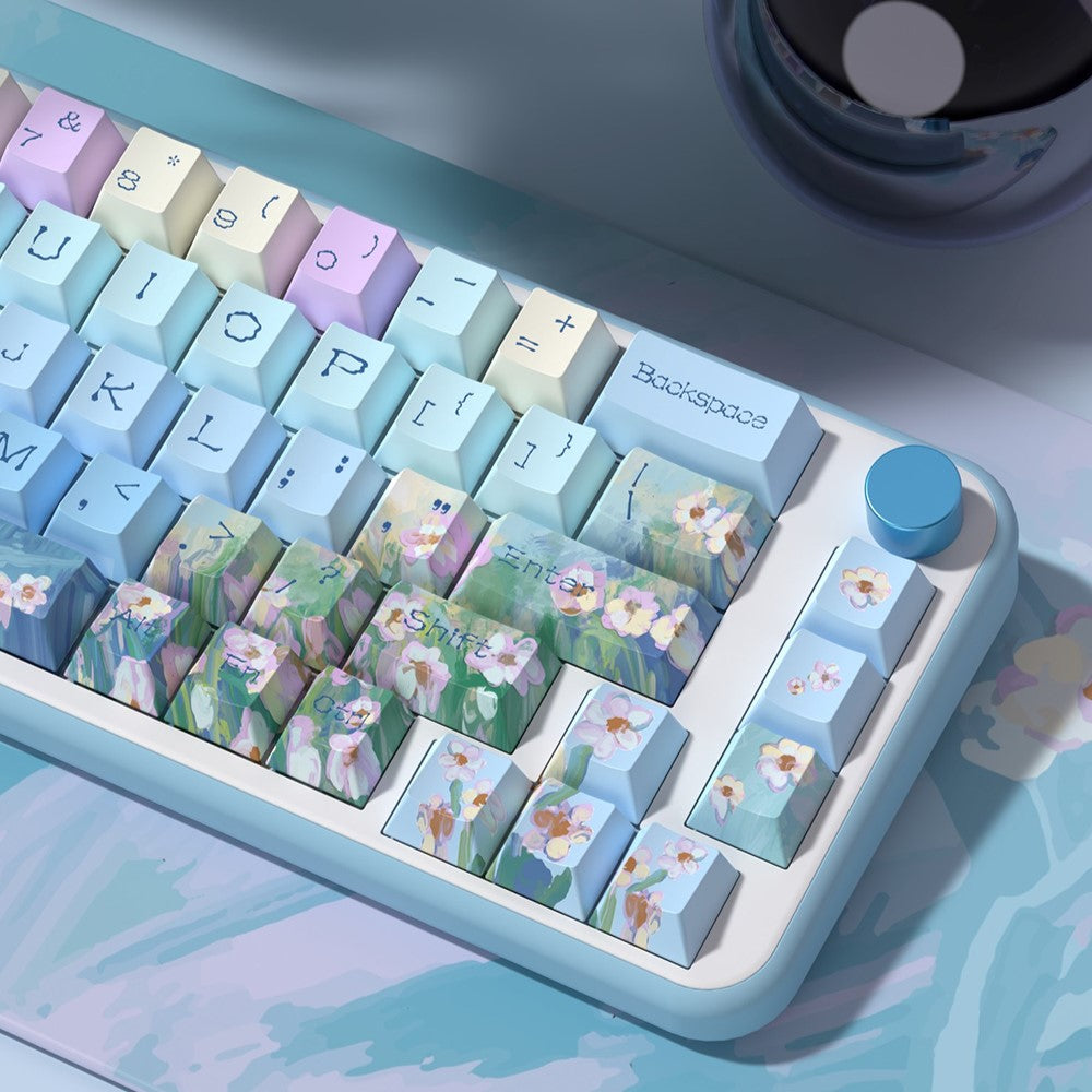 Daisy (Blue) Cute Keycap Set, MDA/Cherry Profile, PBT Dye Sub Key Cap